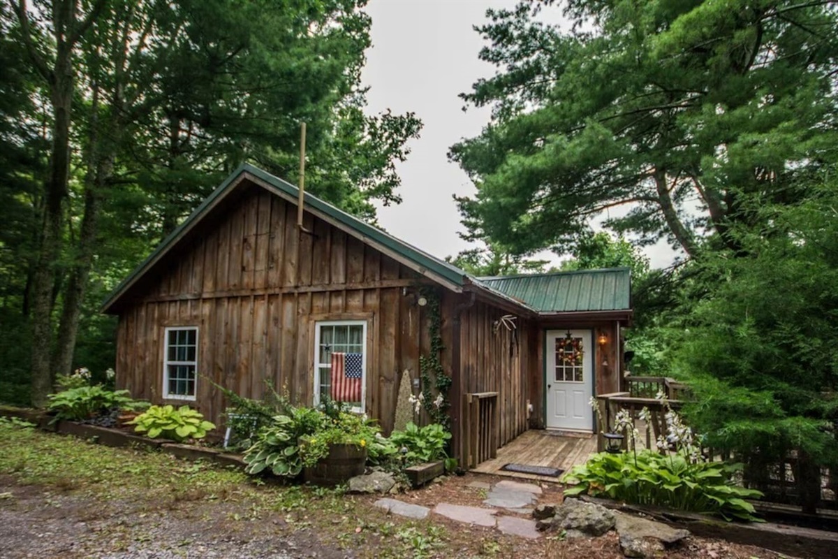 Outside View of our Rustic Autumn Ridge Cabin